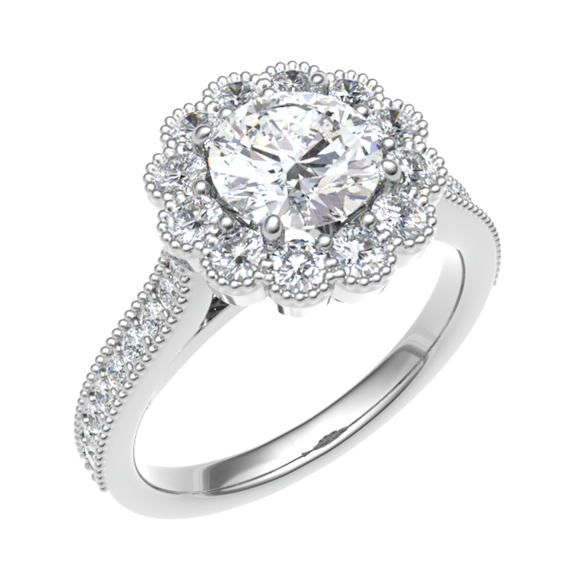 Rue Lab Grown 4 Prong Cluster Diamond Ring