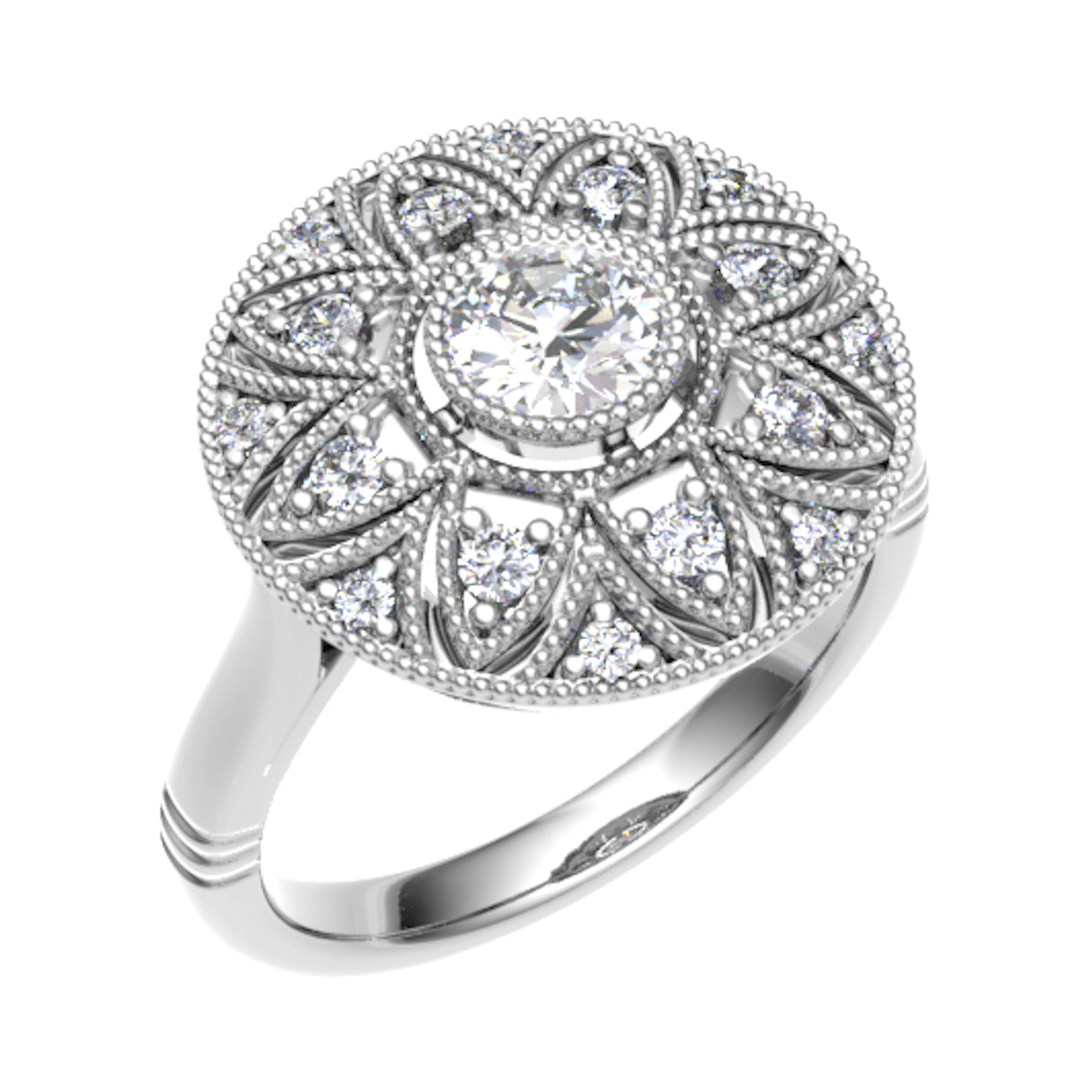 Rachel Lab Grown Bezel Cluster Diamond Ring