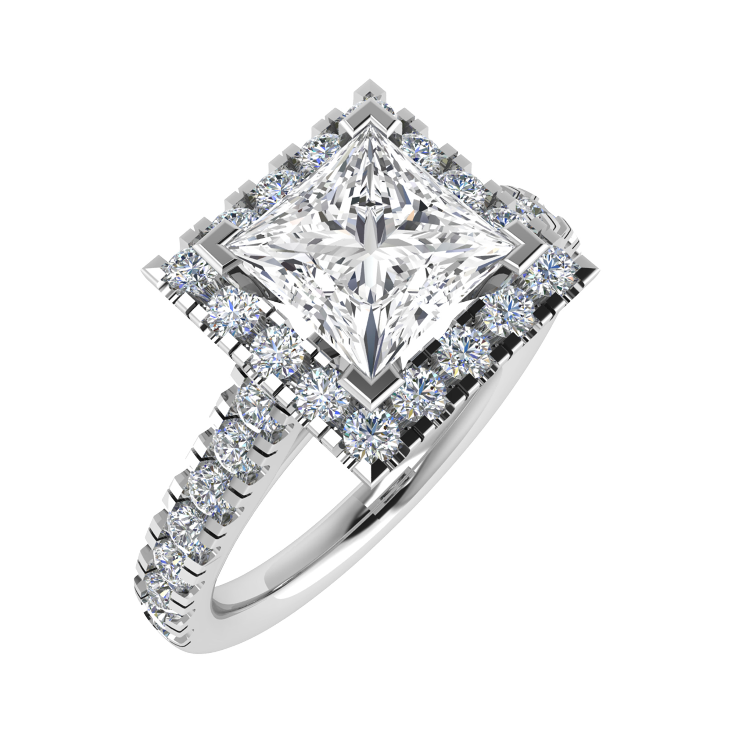 Sage Lab Grown 4 Prong Cluster Diamond Ring