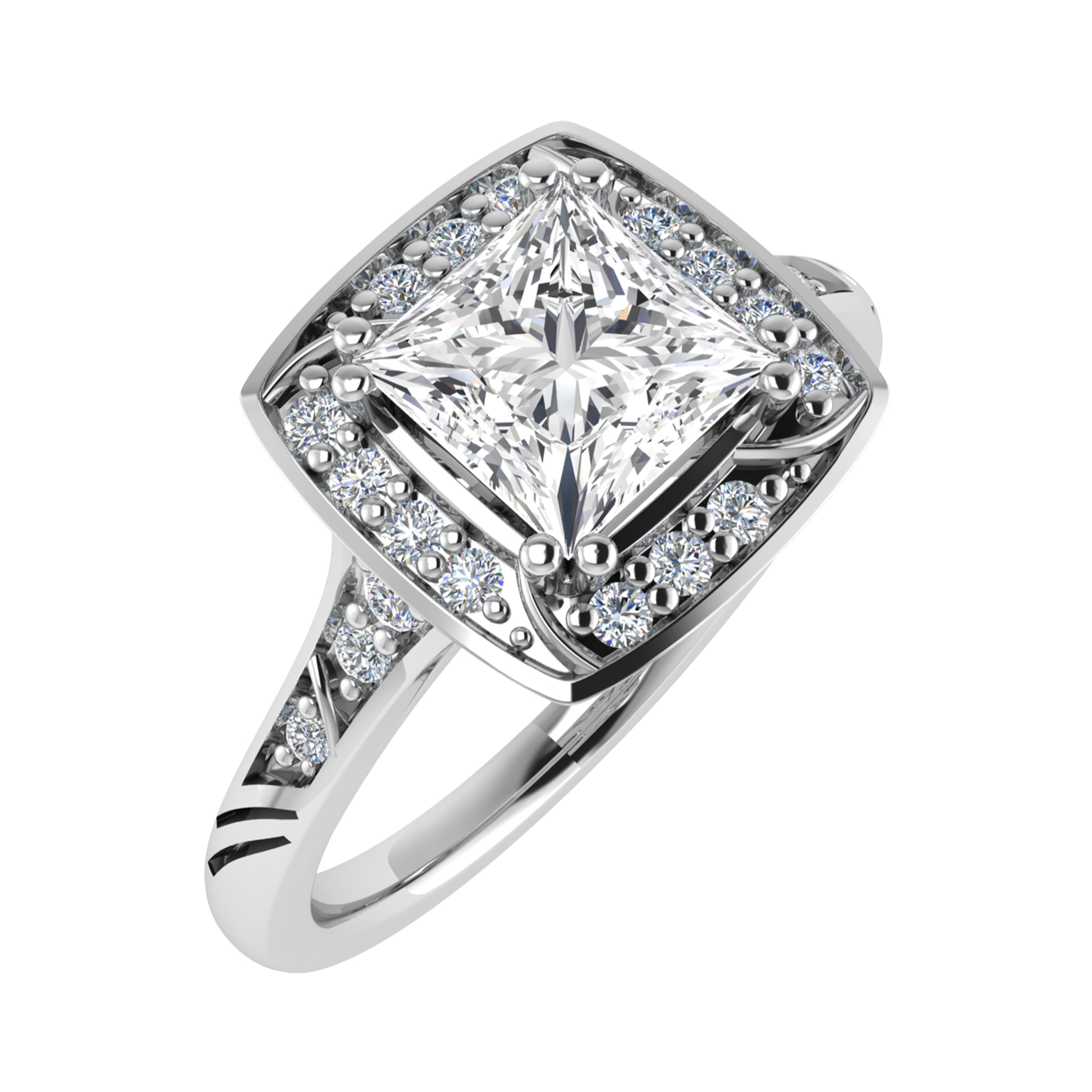 Saskia Lab Grown Double Prong Cluster Diamond Ring
