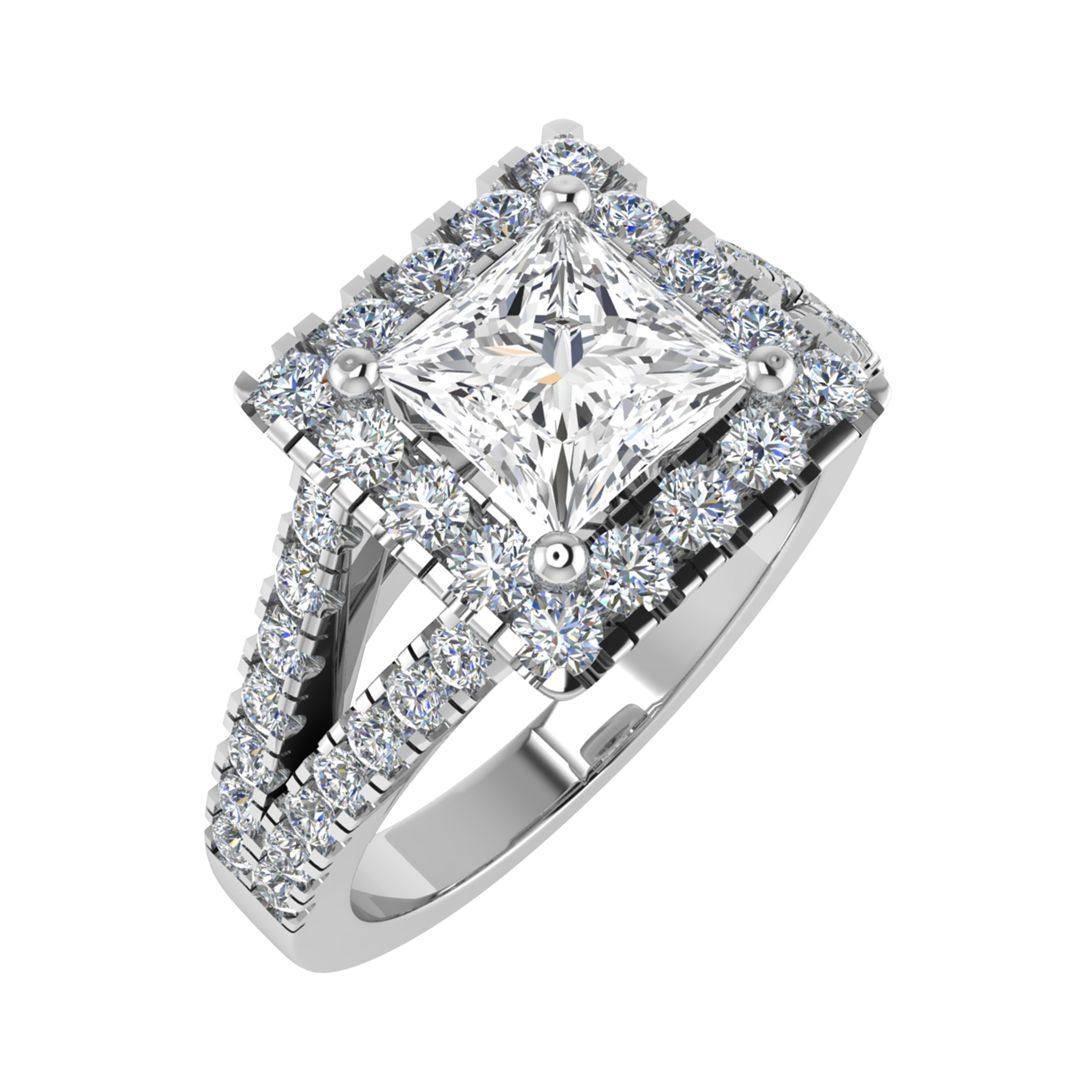 Sherly Lab Grown 4 Prong Cluster Diamond Ring