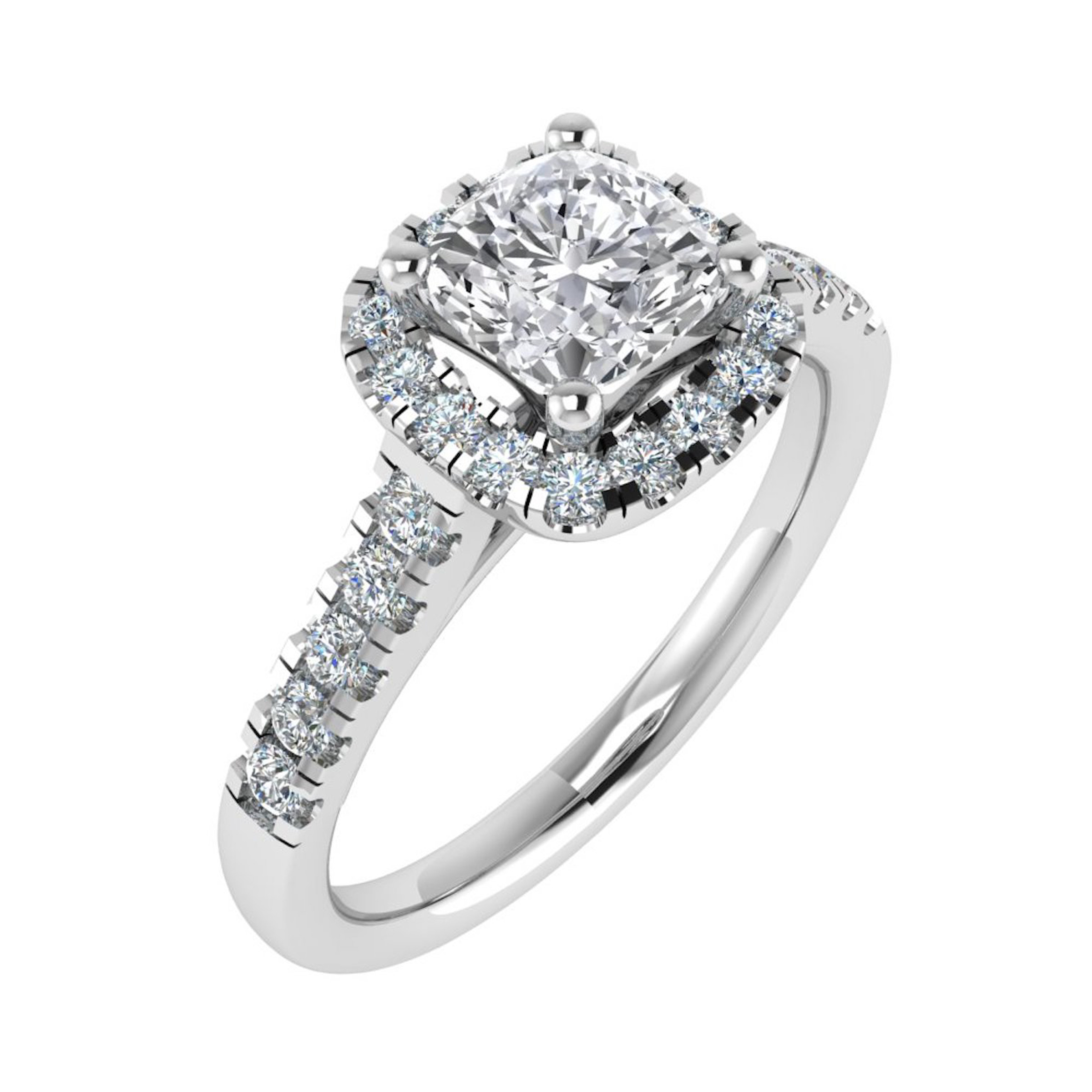 Lone Lab Grown 4 Prong Cluster Diamond Ring