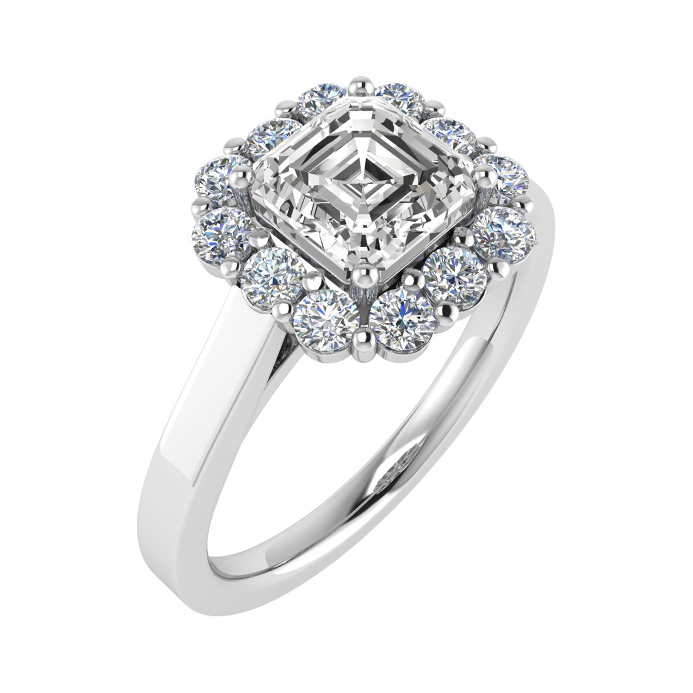 Stephenie Lab Grown 4 Prong Cluster Diamond Ring