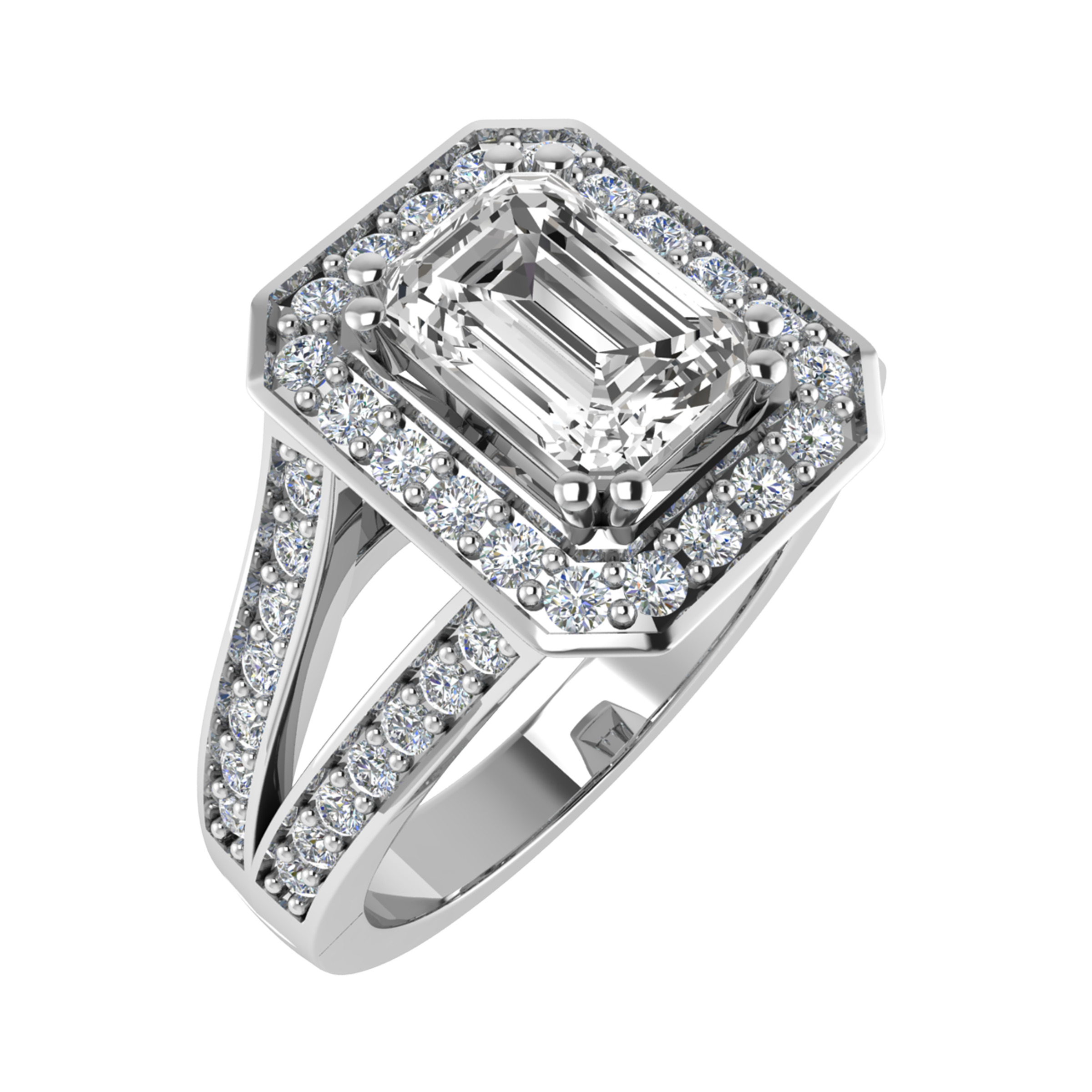 Nyra Lab Grown Double Prong Cluster Diamond Ring