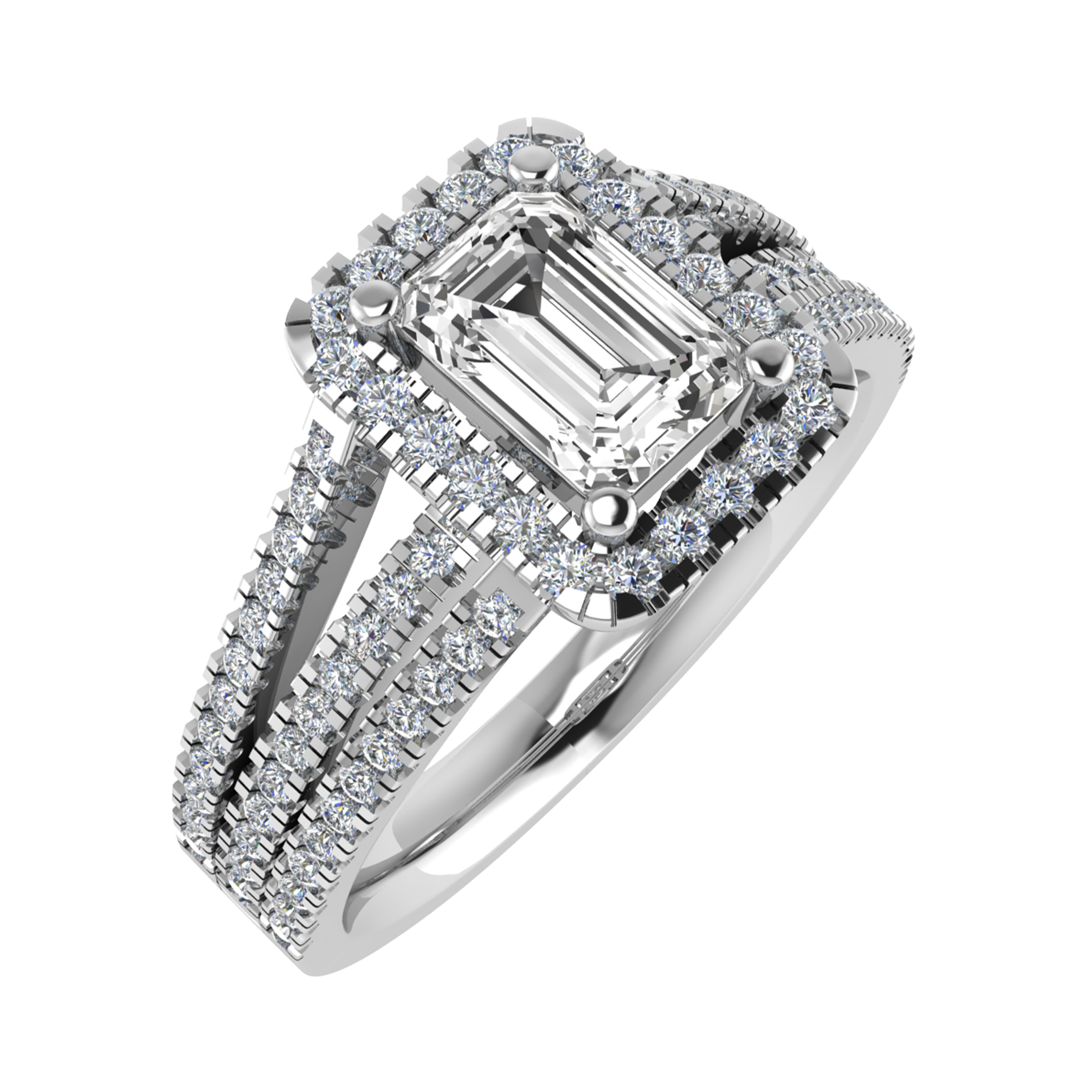 Zilpah Lab Grown 4 Prong Cluster Diamond Ring
