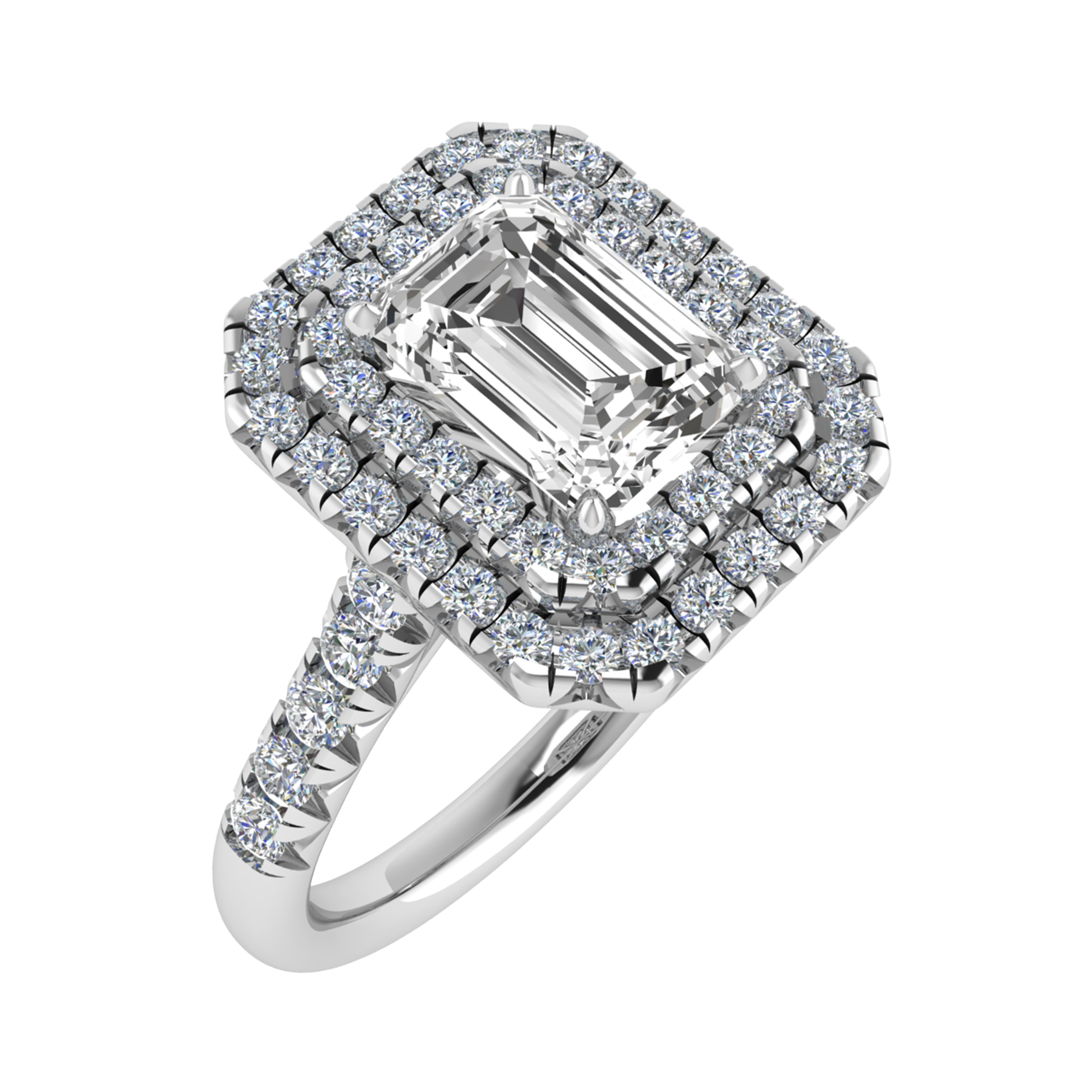 Layla Lab Grown Rose Gold 4 Prong Side Stone Diamond Ring