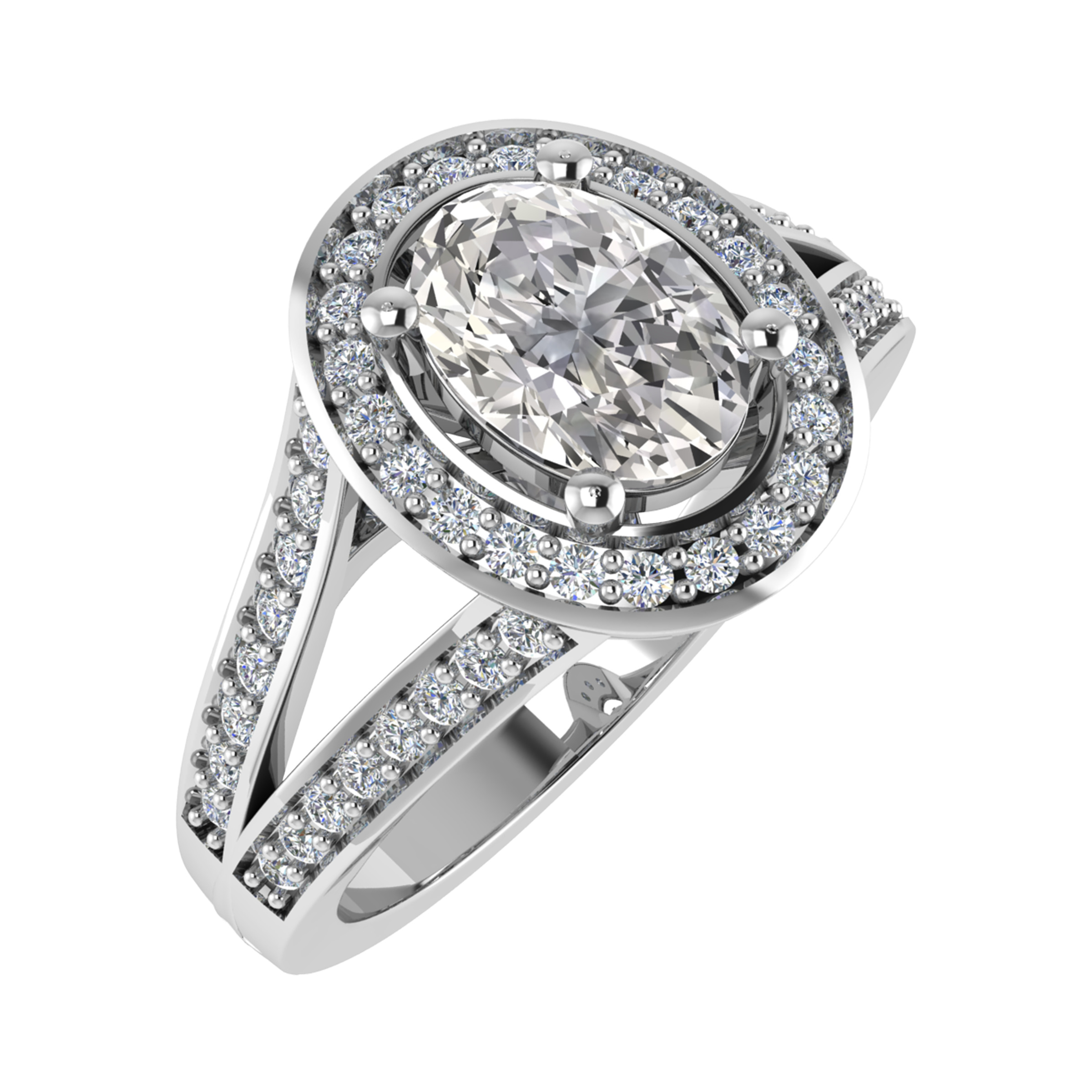 Ziona Lab Grown 4 Prong Cluster Diamond Ring