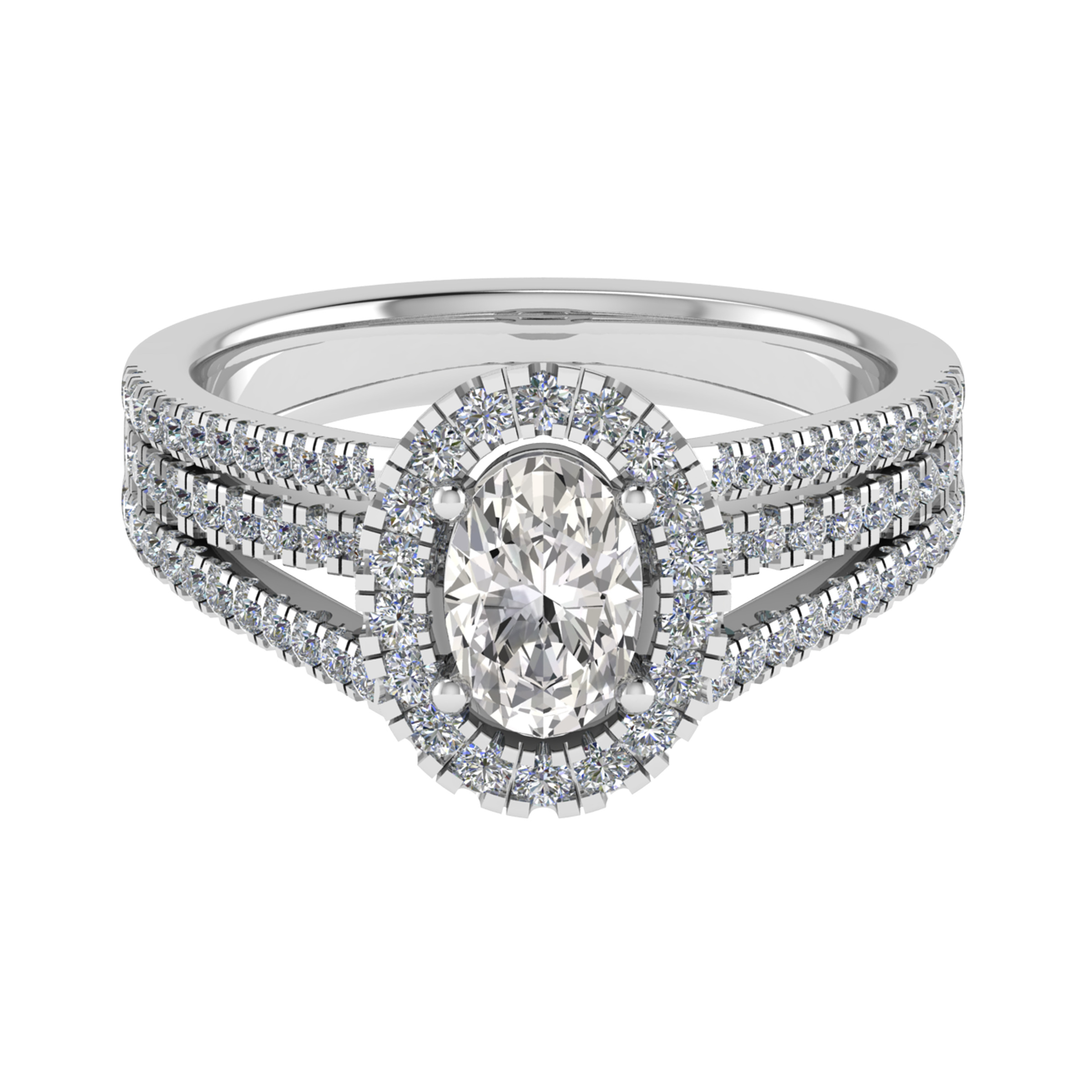 Lincy Lab Grown 4 Prong Cluster Diamond Ring