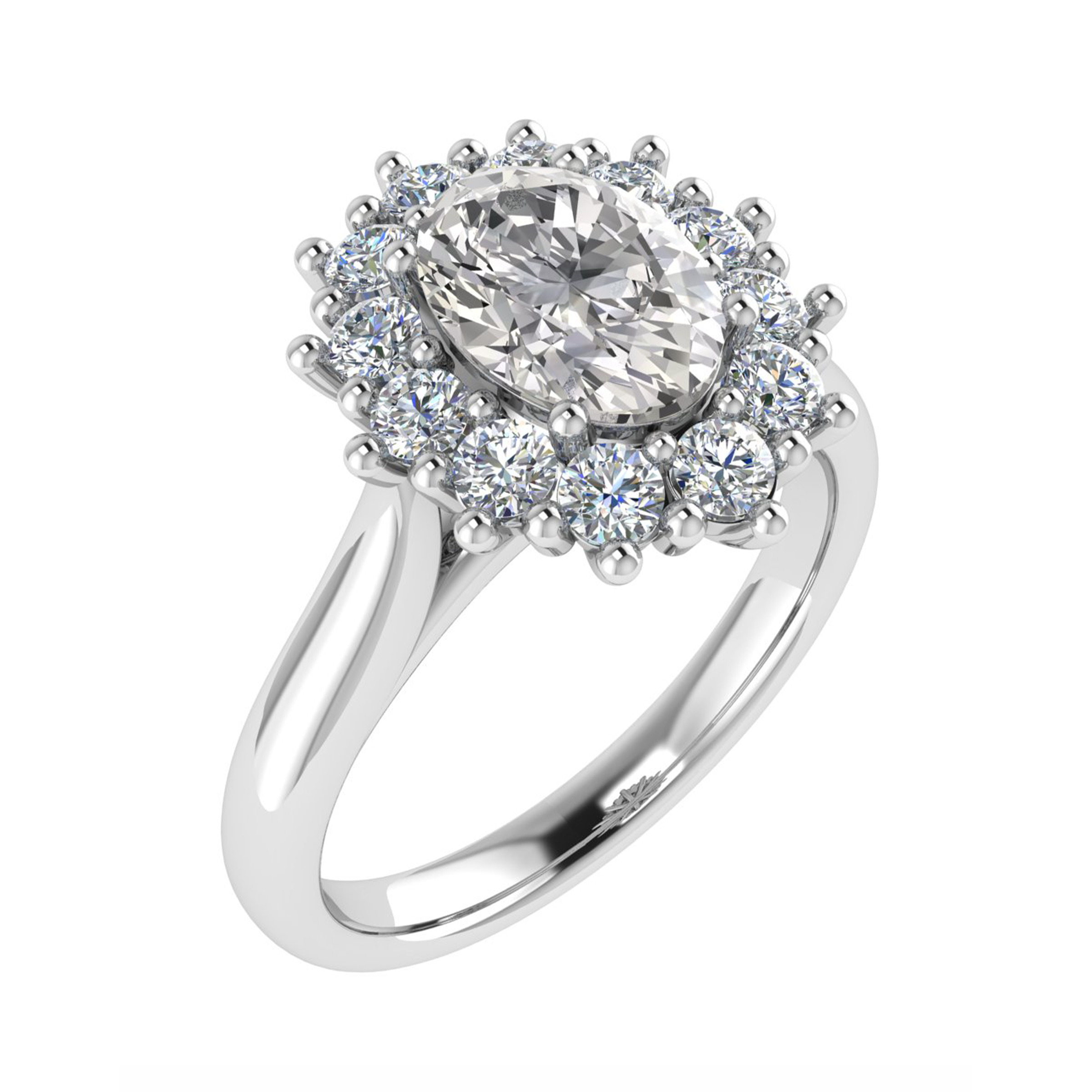 Miracle Lab Grown 4 Prong Cluster Diamond Ring