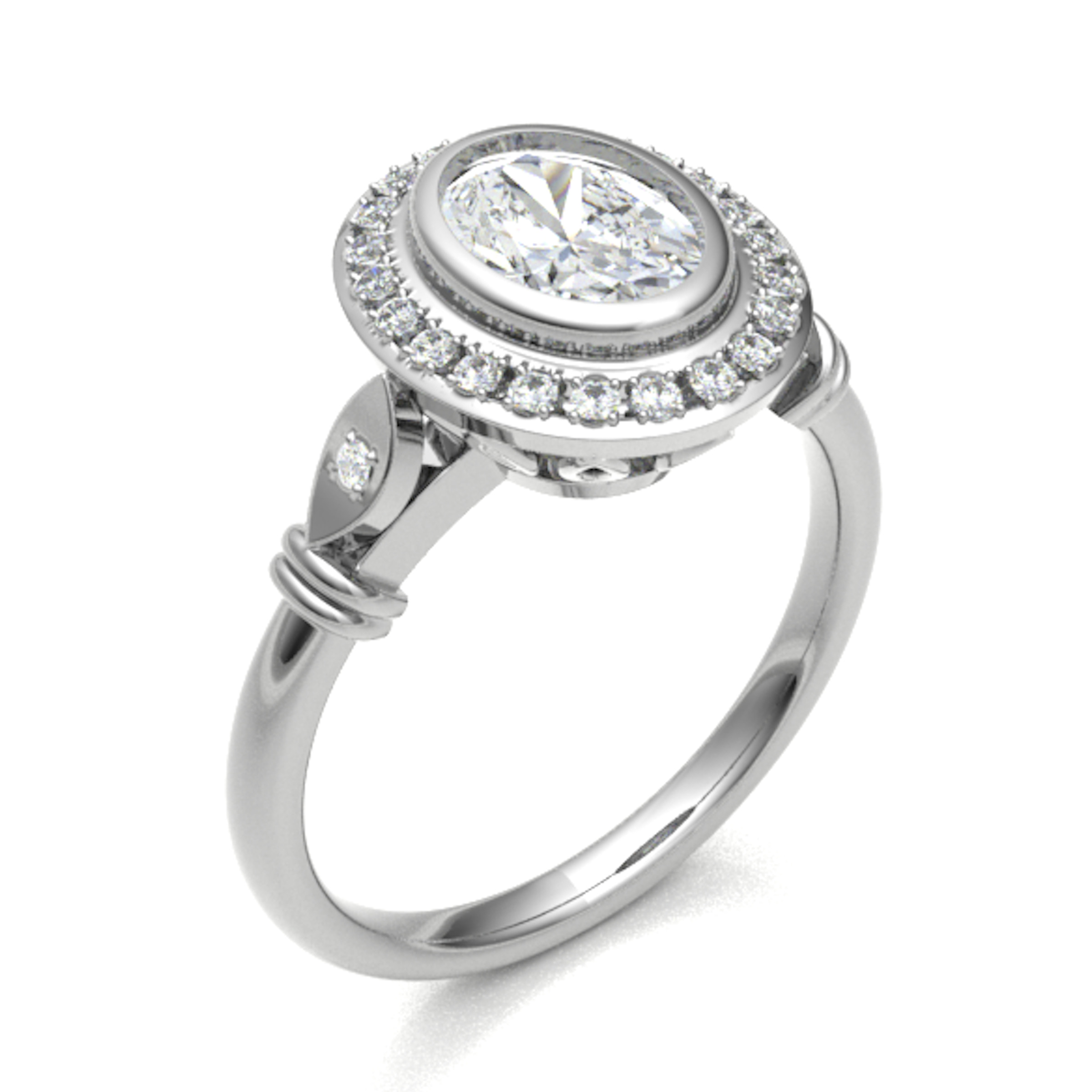 Nancy Lab Grown Bezel Cluster Diamond Ring