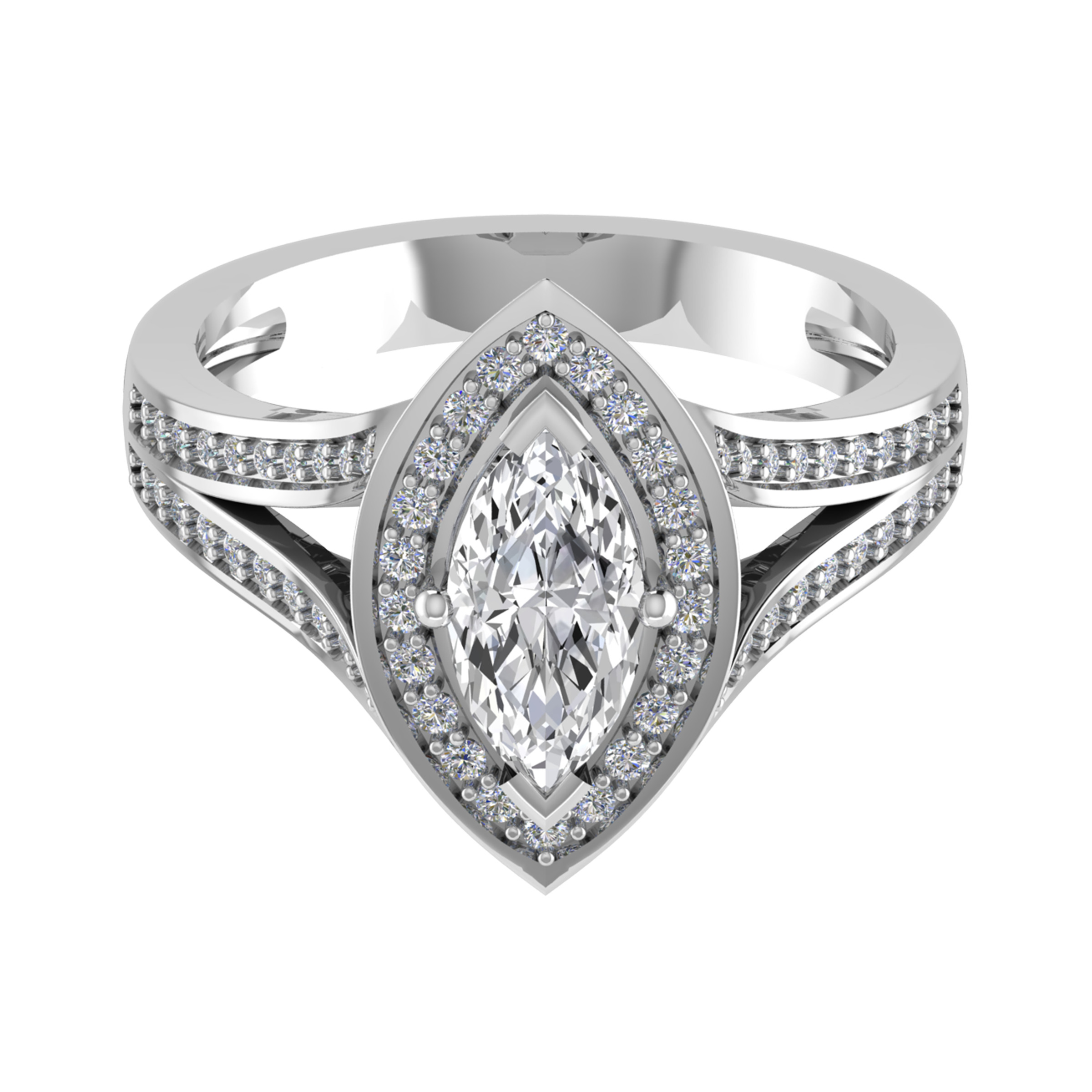 Emmylou Lab Grown 4 Prong Cluster Diamond Ring
