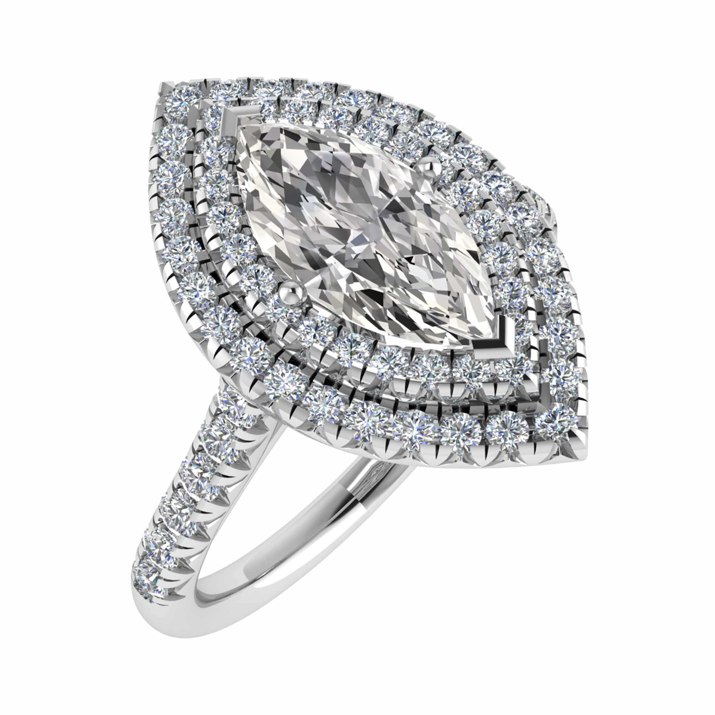 Ophelia Lab Grown 4 Prong Cluster Diamond Ring