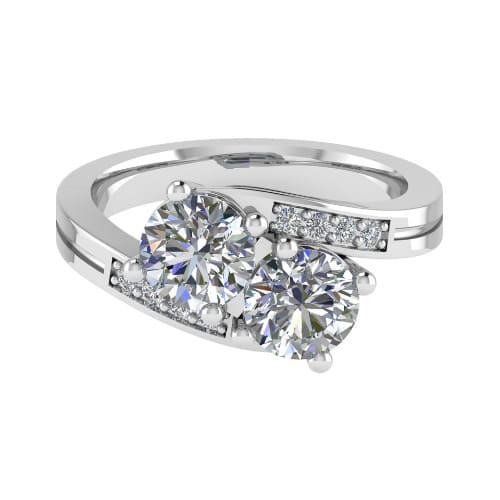  Cadena Lab Grown Diamond 4 Prong Two Stone Engagement Ring