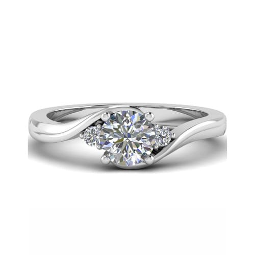  Cadynn Lab Grown Diamond 4 Prong Side Stone Engagement Ring