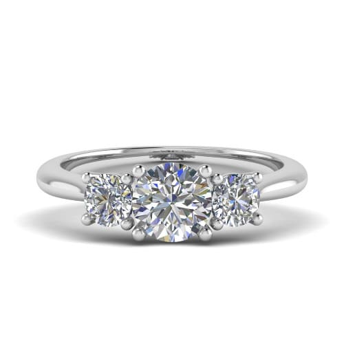 Davette Lab Grown 4 Prong Trilogy Engagement Diamond Ring