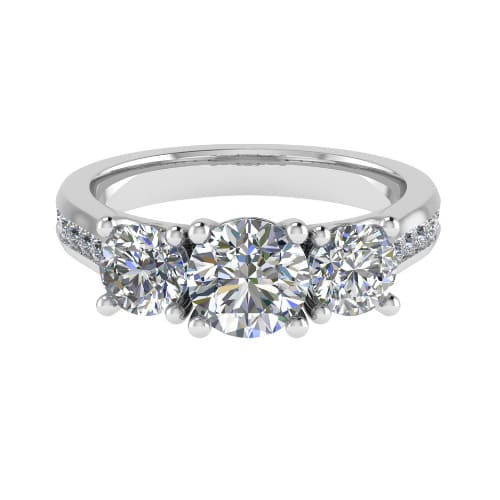 Damisona Lab Grown 4 Prong 3 Stone Diamond Ring