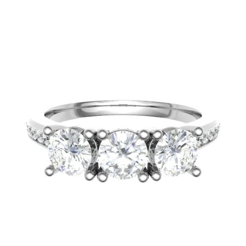 Dandret Lab Grown 4 Prong 3 Stone Diamond Ring