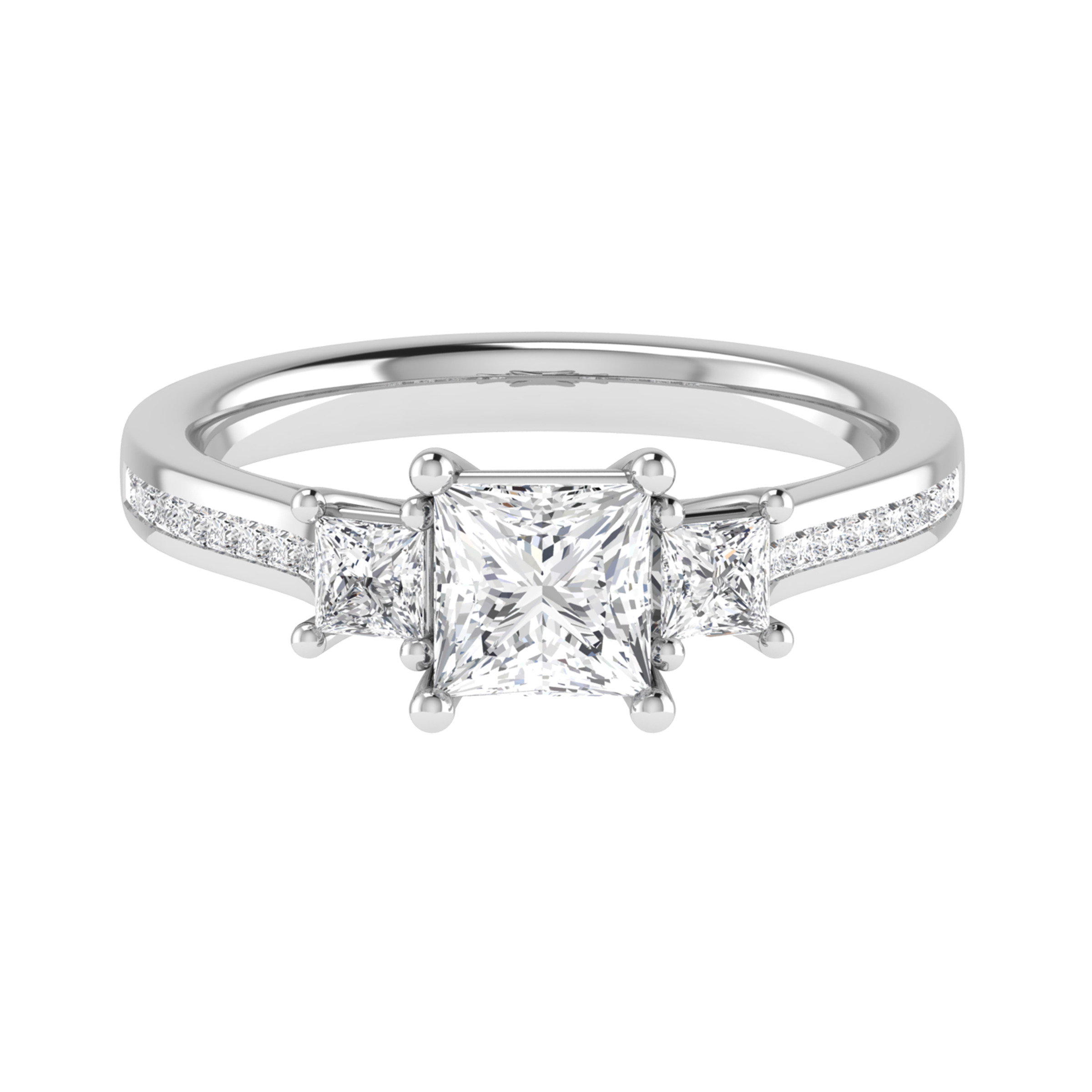 Dinorah 0.50 - 2.00 Carat Natural 4 Prong 3 Stone Diamond Ring
