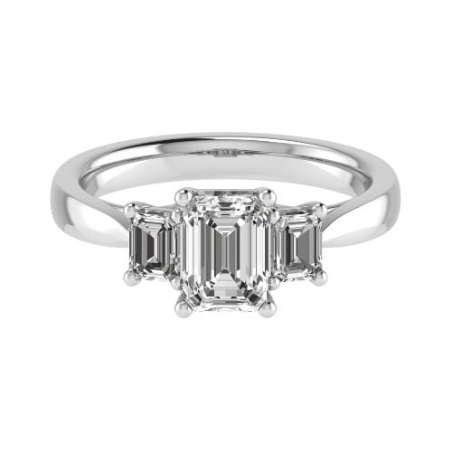 Deondra Lab Grown 4 Prong Trilogy Engagement Diamond Ring