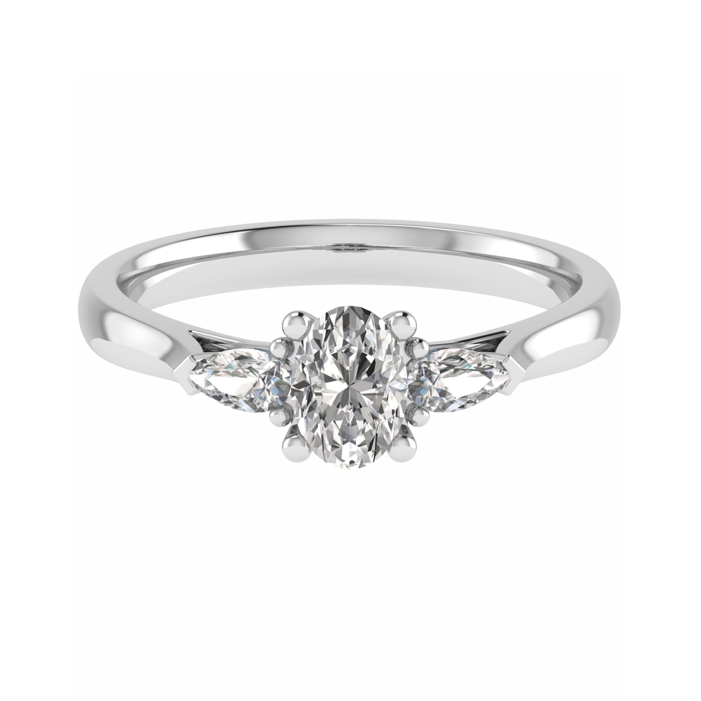 Melissa  Natural Diamond Trilogy Engagement Ring