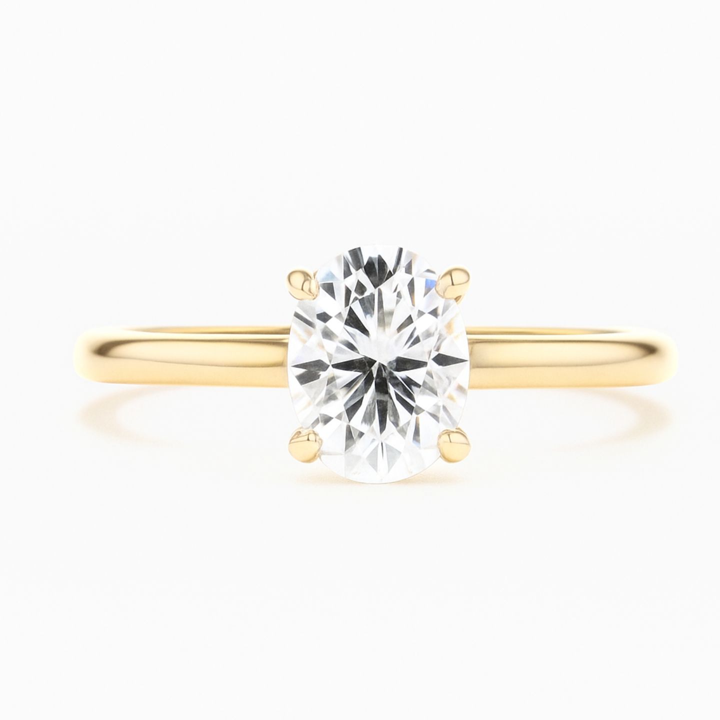 Celisa Natural Diamond 4 Prong Classic Solitaire Engagement Ring