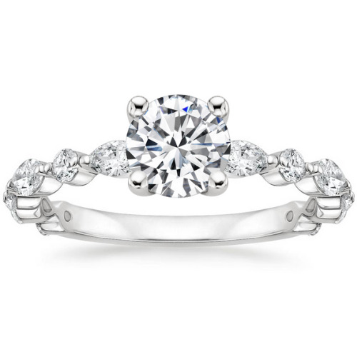  Bethari 0.20 - 3.00 Carat Lab Grown Diamond 4 Prong Set Side Stone Engagement Ring
