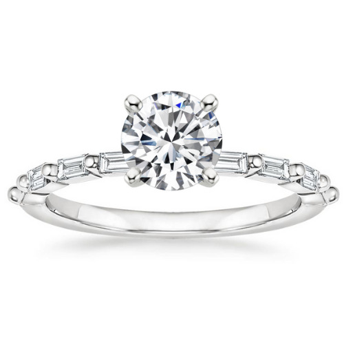 Bessa Lab Grown Diamond Rose Gold 4 Prong Set Side Stone Engagement Ring