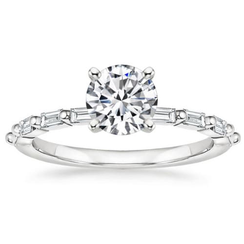 Bessa 0.20 - 3.00 Carat Lab Grown Diamond 4 Prong Set Side Stone Engagement Ring