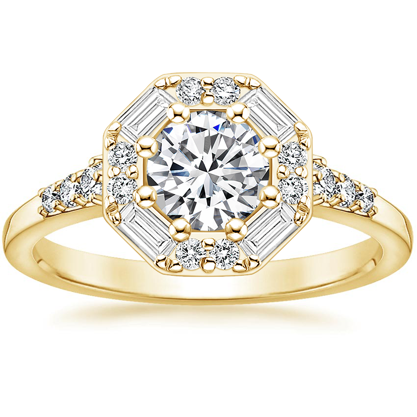  Berte 0.20 - 3.00 Carat Natural Diamond 8 Prong Side Stone Engagement Ring