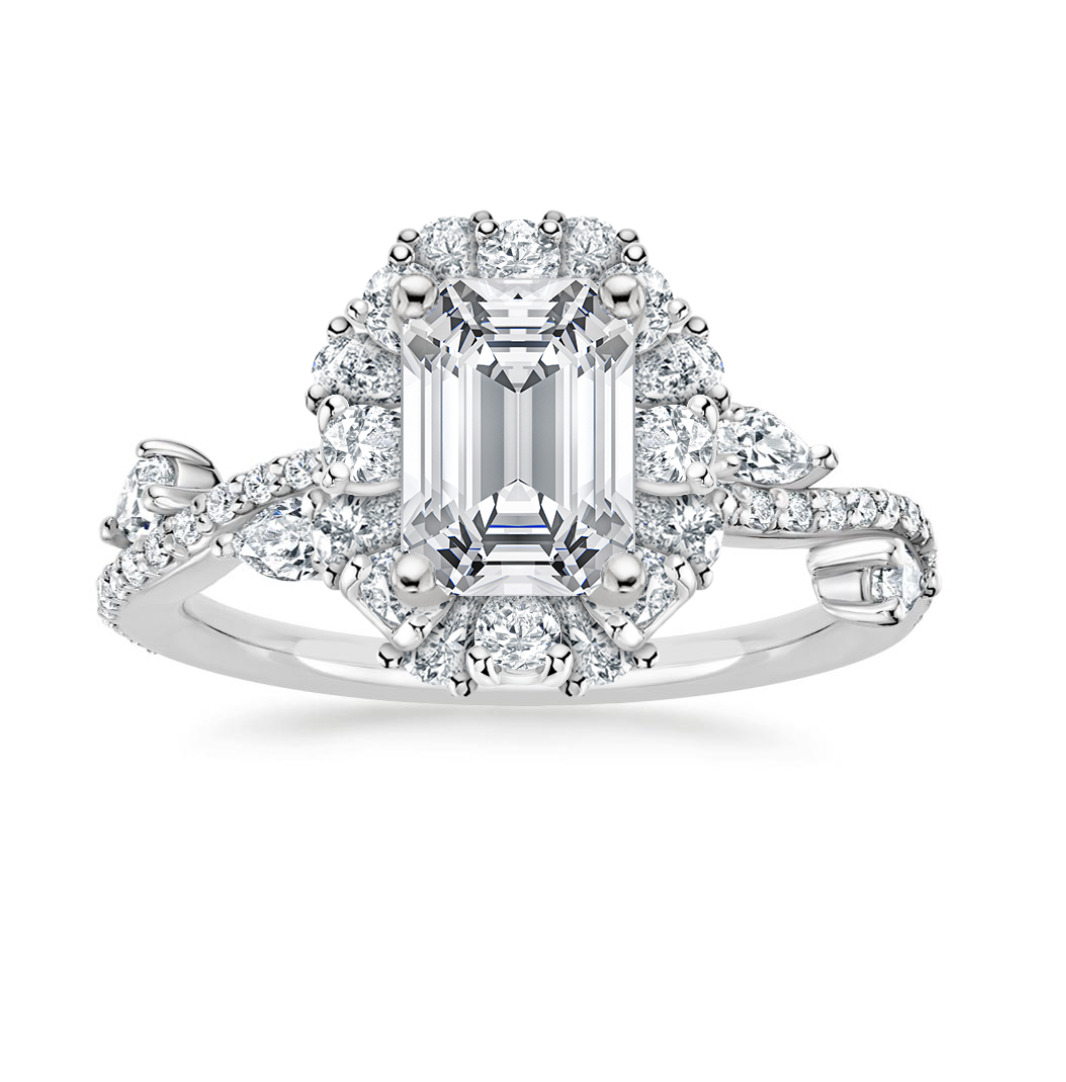  Coralyn Lab Grown Diamond Yellow Gold 4 Prong Set Vintage Engagement Ring