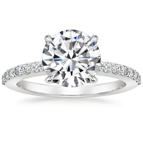  Bennca 0.20 - 3.00 Carat Lab Grown Diamond 4 Prong Side Stone Engagement Ring