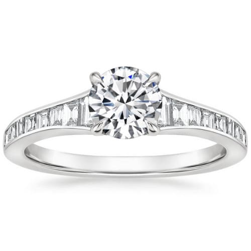 Melita 0.20 - 3.00 Carat Natural Diamond 4 Prong Side Stone Engagement Ring