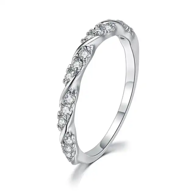 Rosa Natural Prong Half Eternity Diamond Ring