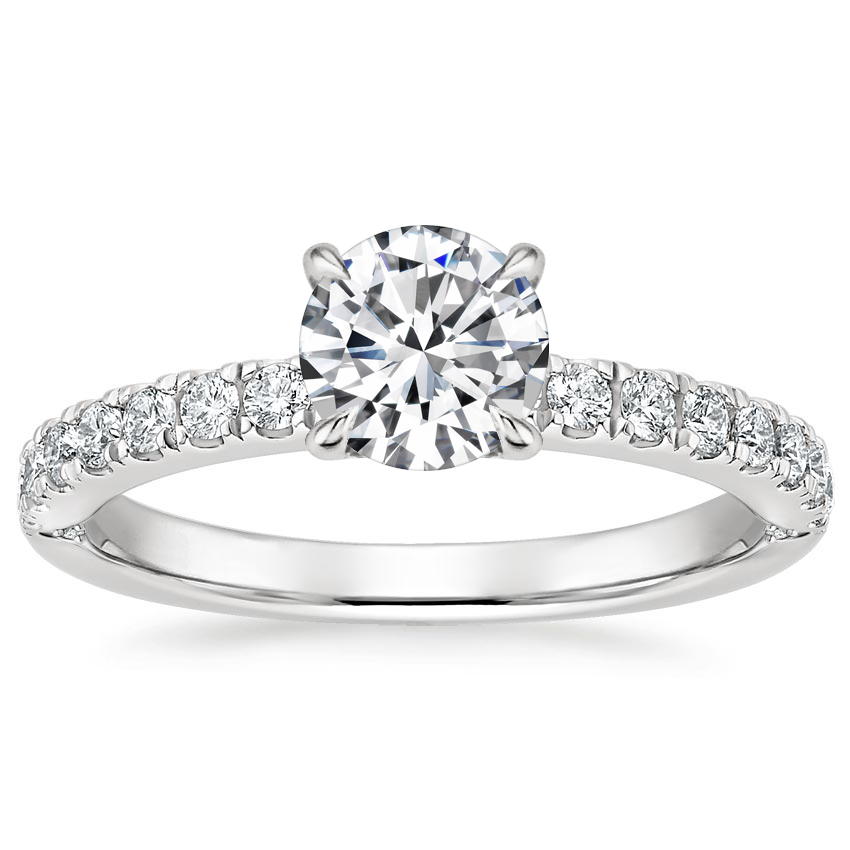 Corliss Lab Grown Diamond 4 Prong Side Stone Engagement Ring