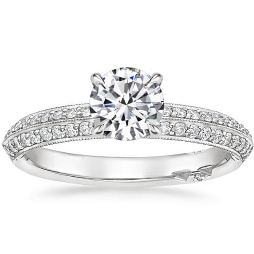 Beohha Lab Grown Diamond 4 Prong Side Stone Engagement Ring