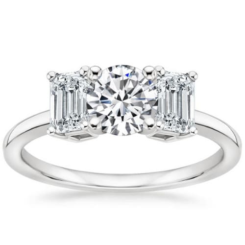 Cordelia 0.20 - 3.00 Carat Natural Diamond 4 Prong Set Side Stone Engagement Ring
