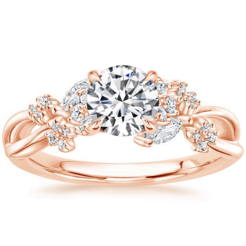 Delfia 0.20 - 3.00 Carat Natural Diamond 4 Prong Side Stone Engagement Ring