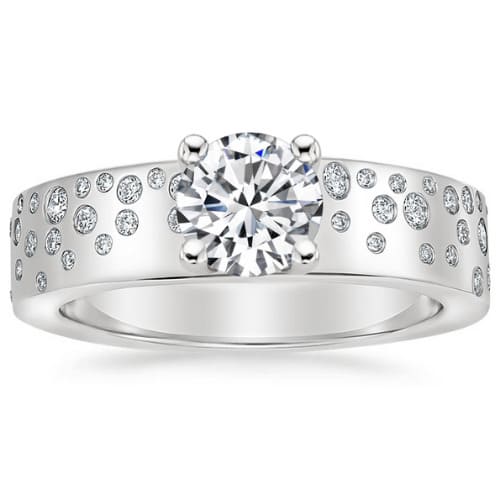  Beortbtraed 0.20 - 3.00 Carat Natural Diamond 4 Prong Side Stone Engagement Ring