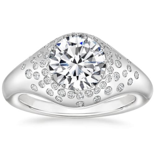  Claira 0.20 - 3.00 Carat Natural Diamond Bezel Set Side Stone Engagement Ring