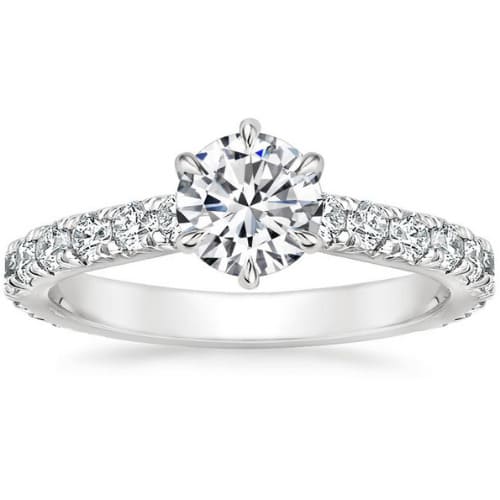 Bentlea 0.20 - 3.00 Carat Natural Diamond 6 Prong Side Stone Engagement Ring