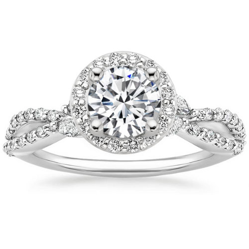 Aetti 0.20 - 3.00 Carat Natural Diamond 4 Prong Set Halo Engagement Ring