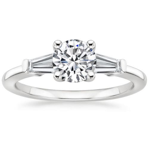 Capri 0.20 - 3.00 Carat Natural Diamond 4 Prong Set Side Stone Engagement Ring