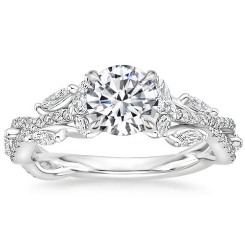 Anita 0.20-3.00 Carat Round Diamond Engagement Ring With Marquise Diamond Set