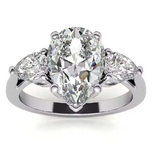 Dameta Lab Grown 4 Prong 3 Stone Diamond Ring