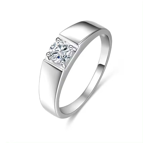 Eva Lab Grown 4 Prong Mens Diamond Ring