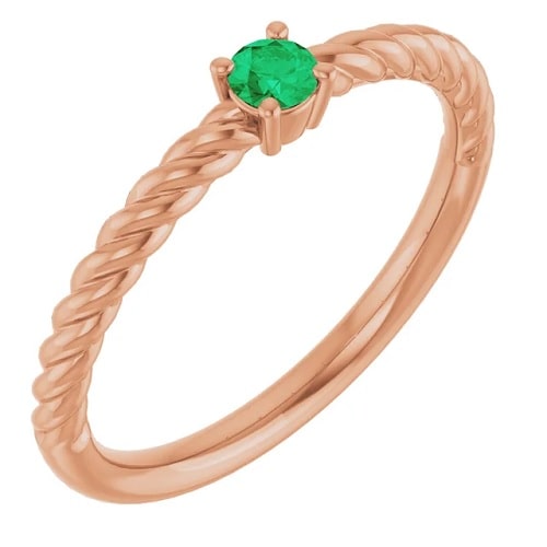 Bethel Emerald Rose Gold 4 Prong 