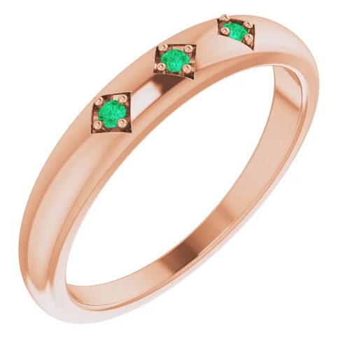Brisa Emerald Rose Gold  Engagement Ring