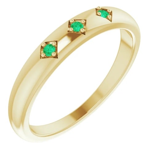 Brisa Emerald Yellow Gold  Engagement Ring