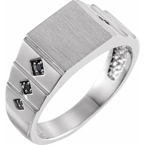 Cynna Black Diamond Men's Wedding Ring