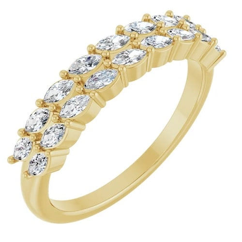 Diamanda Natural Yellow Gold 4 Prong Diamond Ring